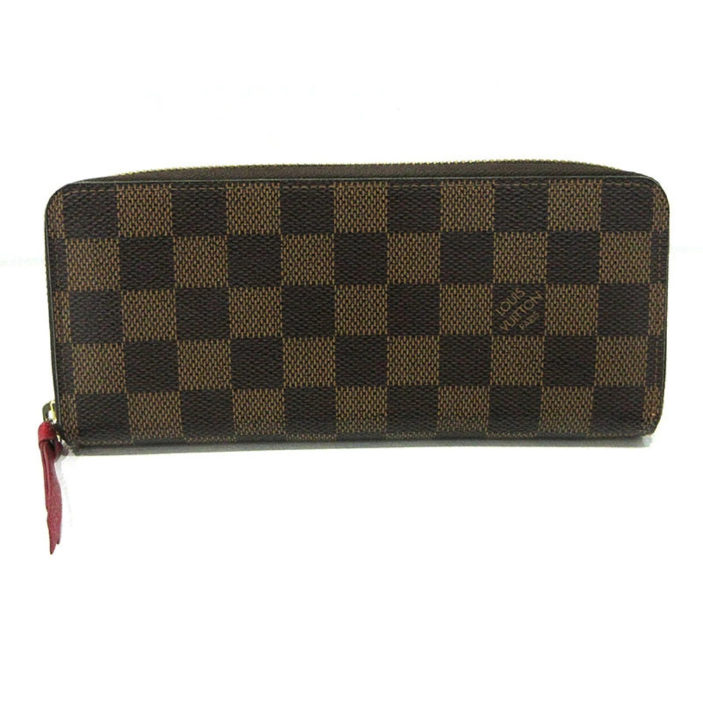 LOUIS VUITTON Damier Portefeuille Clemence Round Zipper Long Wallet Brown